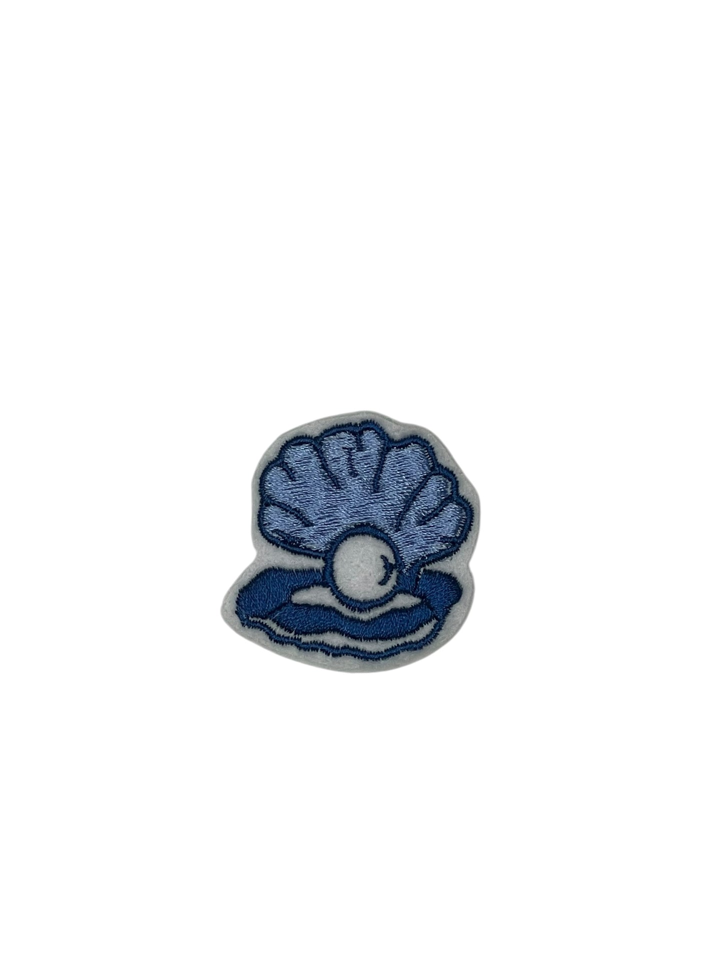 Blue Clam Embroidered Iron-on Patch