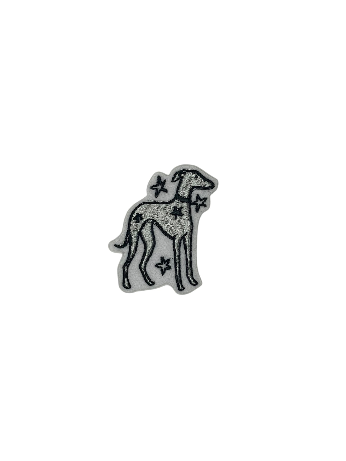 Embroidered Whippet Iron-on Patch