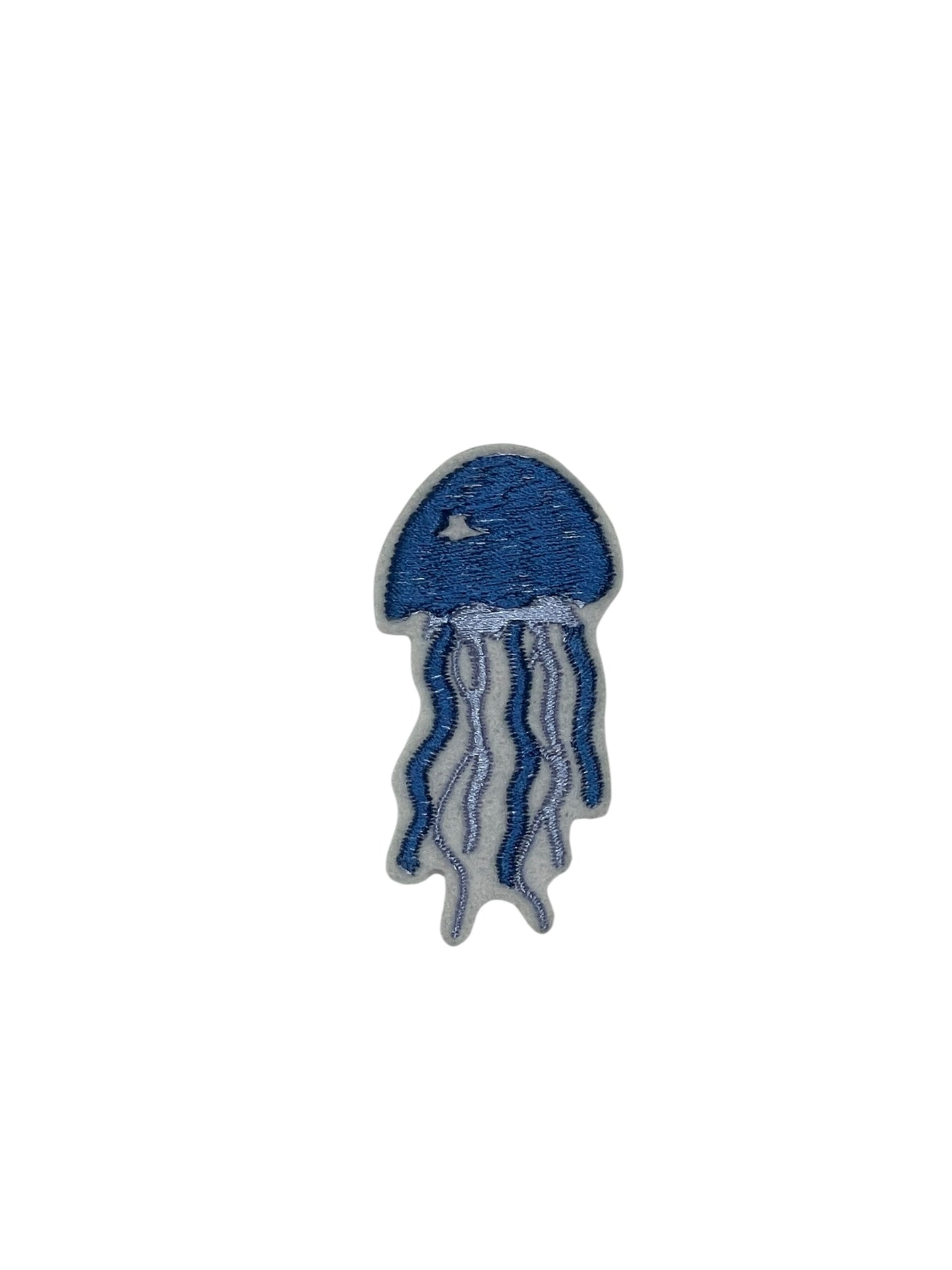 Blue Jellyfish Embroidered Iron-on Patch