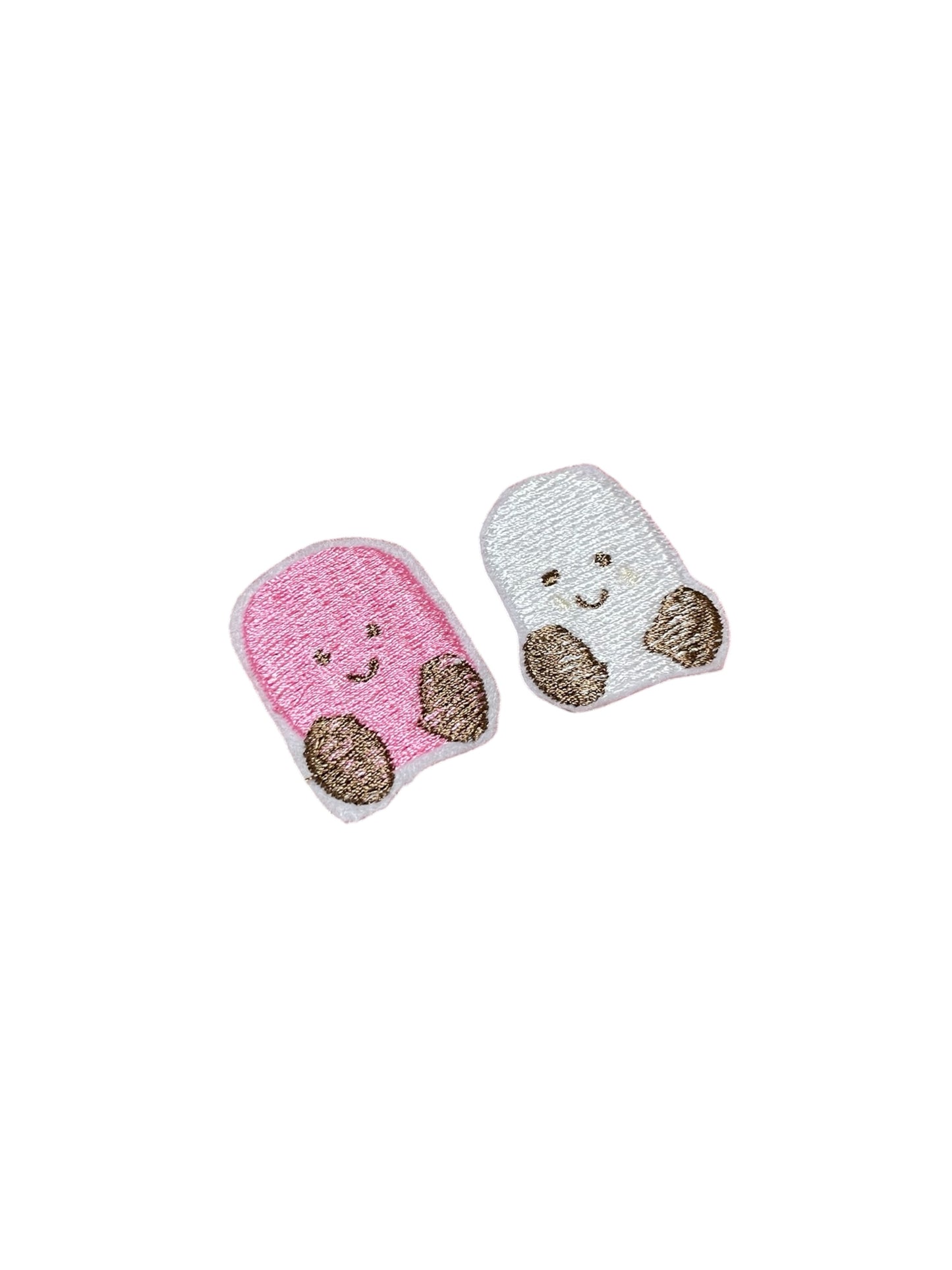 Cute Mashmellow Pair Embroidered Iron-on Patch