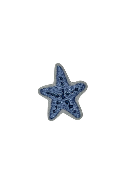 Blue Starfish Embroidered Iron-on Patch