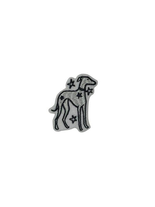 Embroidered Whippet Iron-on Patch