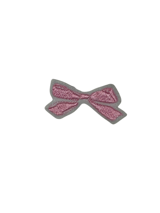 Embroidered Pink Bow Iron-on Patch