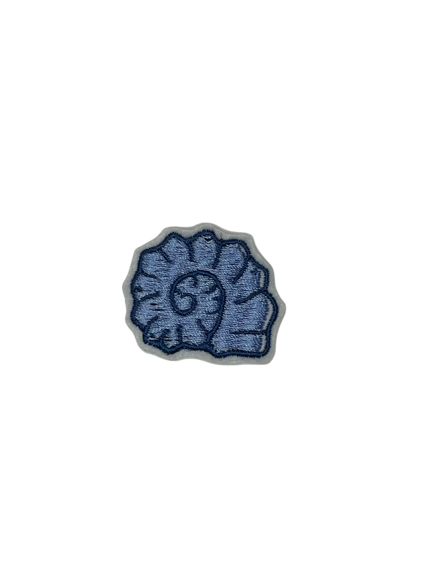Blue Conch Shell Embroidered Iron-on Patch