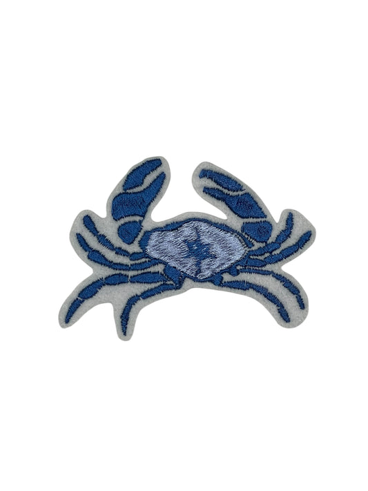 Blue Crab Embroidered Iron-on Patch