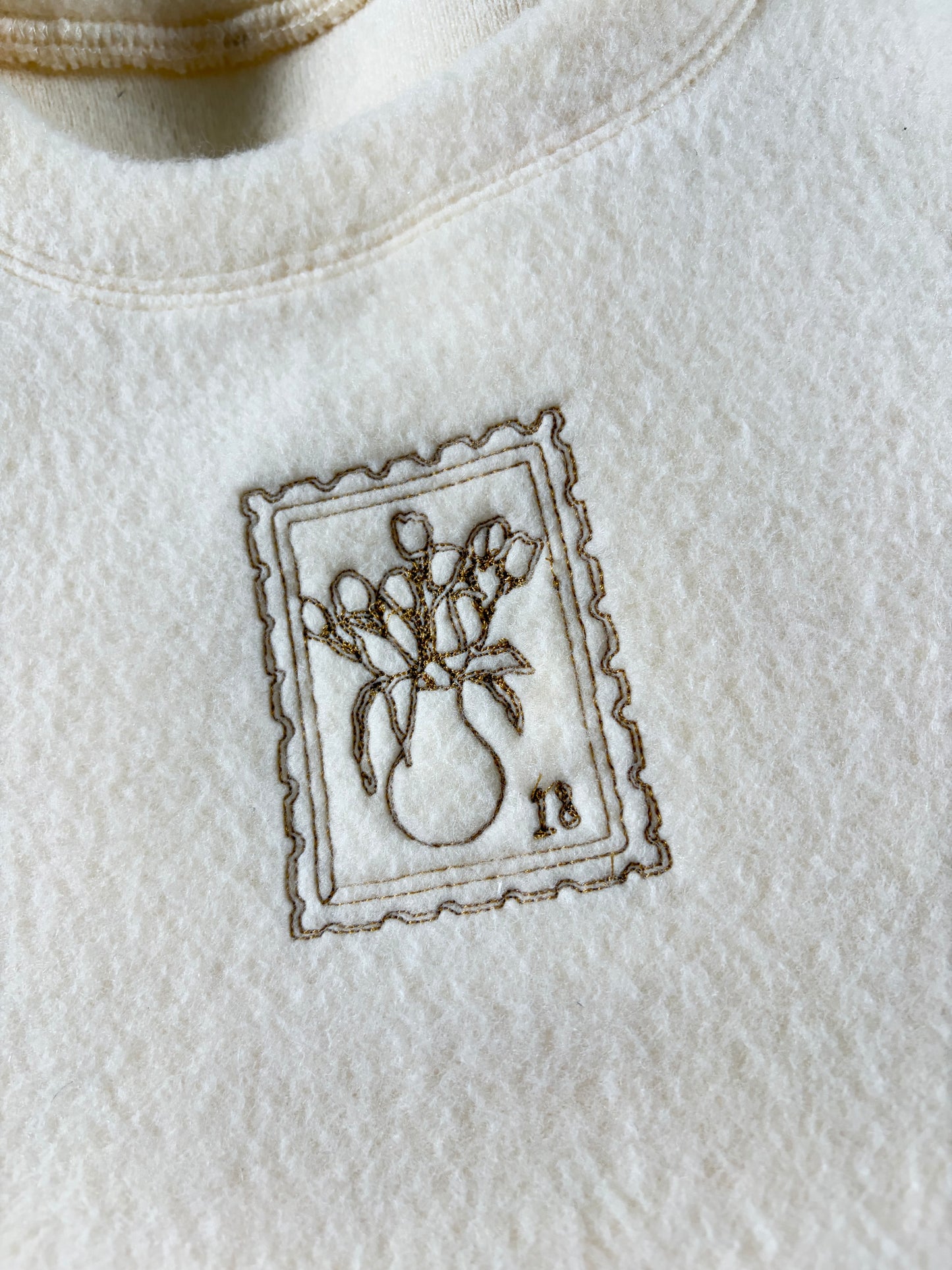 Embroidered Cream Sweater Vest
