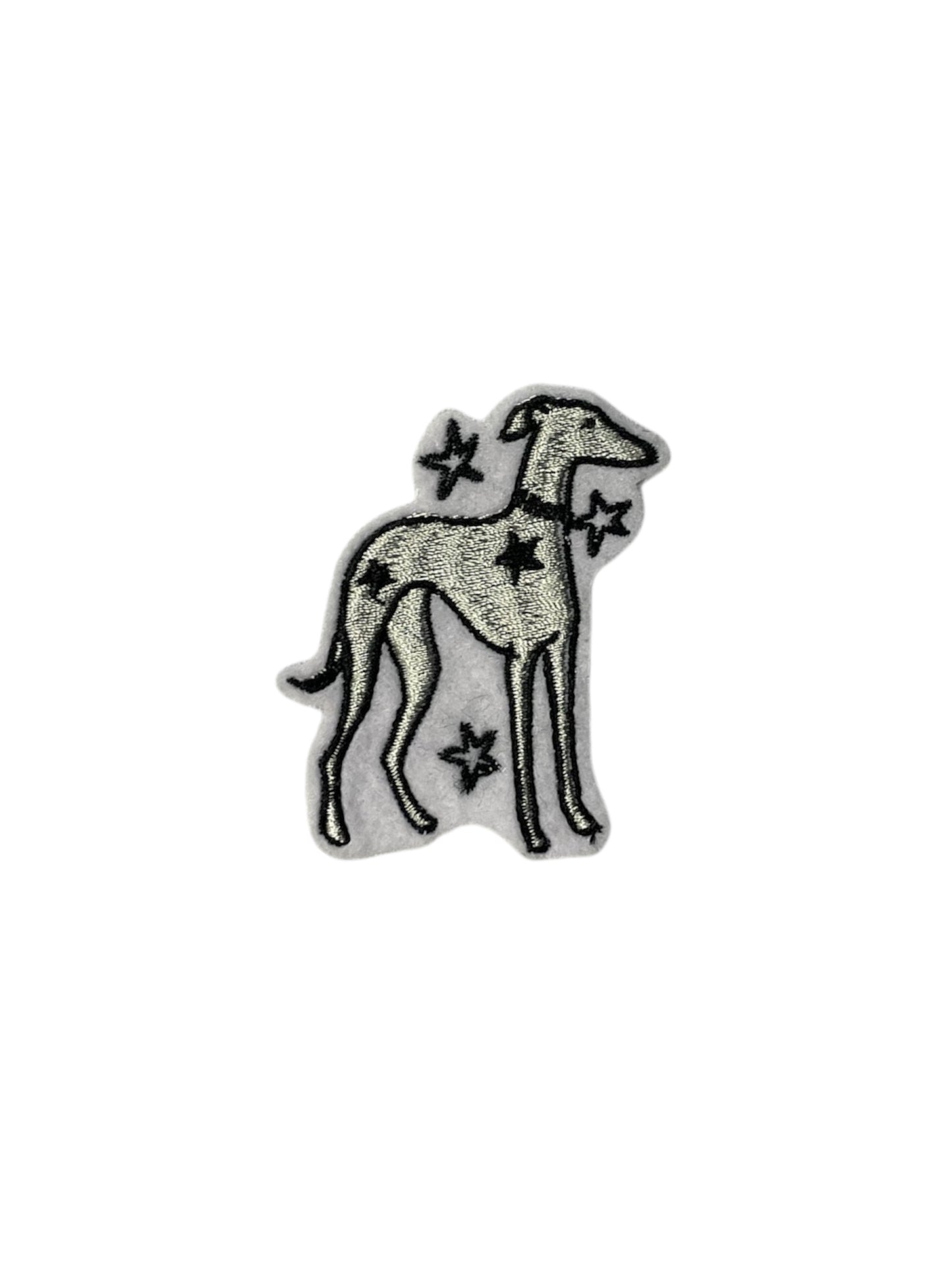 Embroidered Whippet Patch (Iron-On)