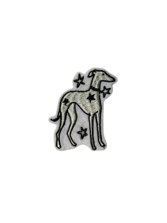 Embroidered Whippet Patch (Iron-On)
