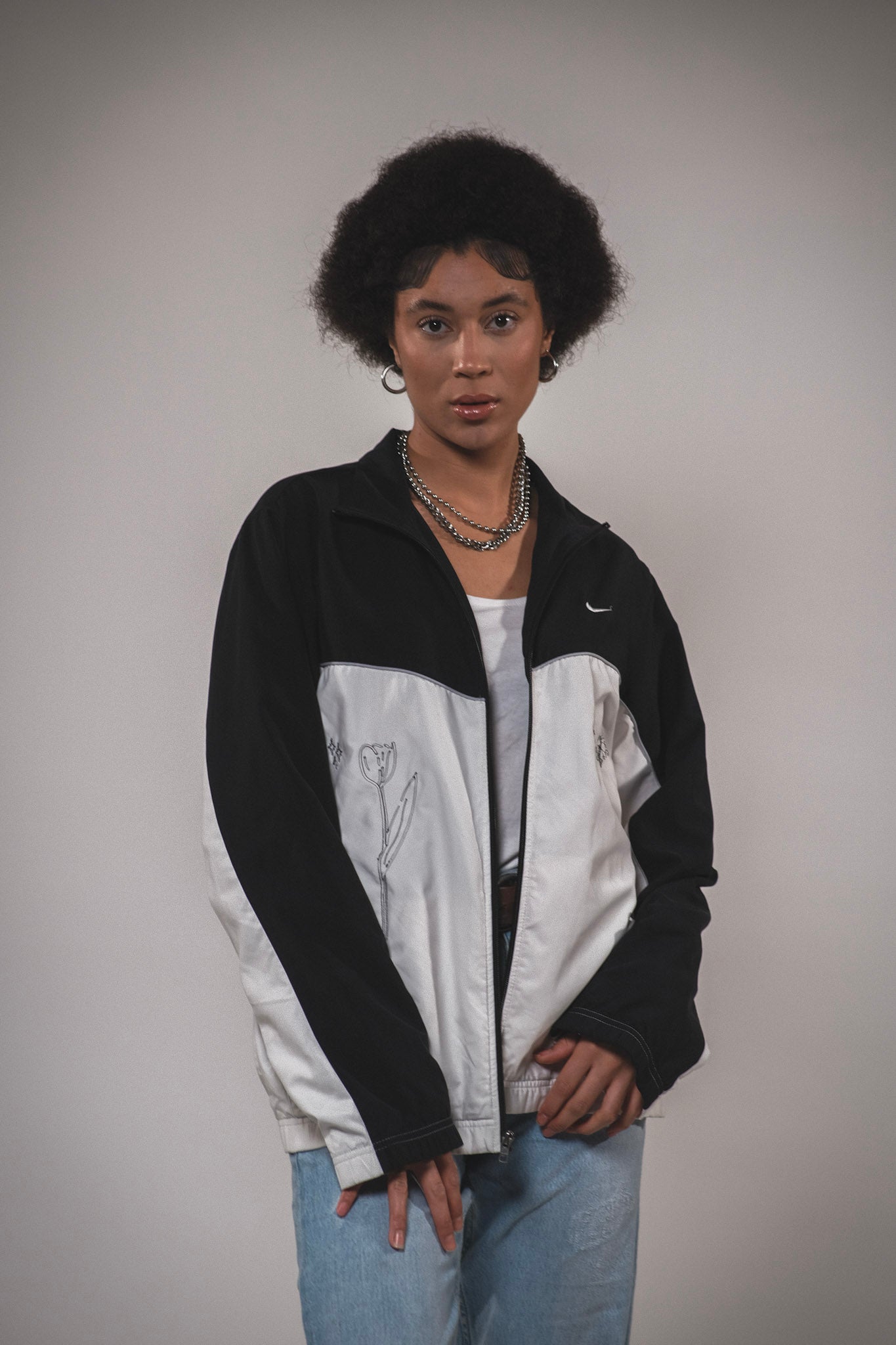 Nike Tracksuit Top Jacket Large Black Colour-block